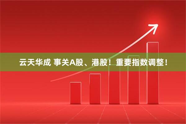 云天华成 事关A股、港股！重要指数调整！