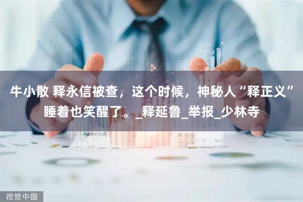 牛小散 释永信被查，这个时候，神秘人“释正义”睡着也笑醒了。_释延鲁_举报_少林寺